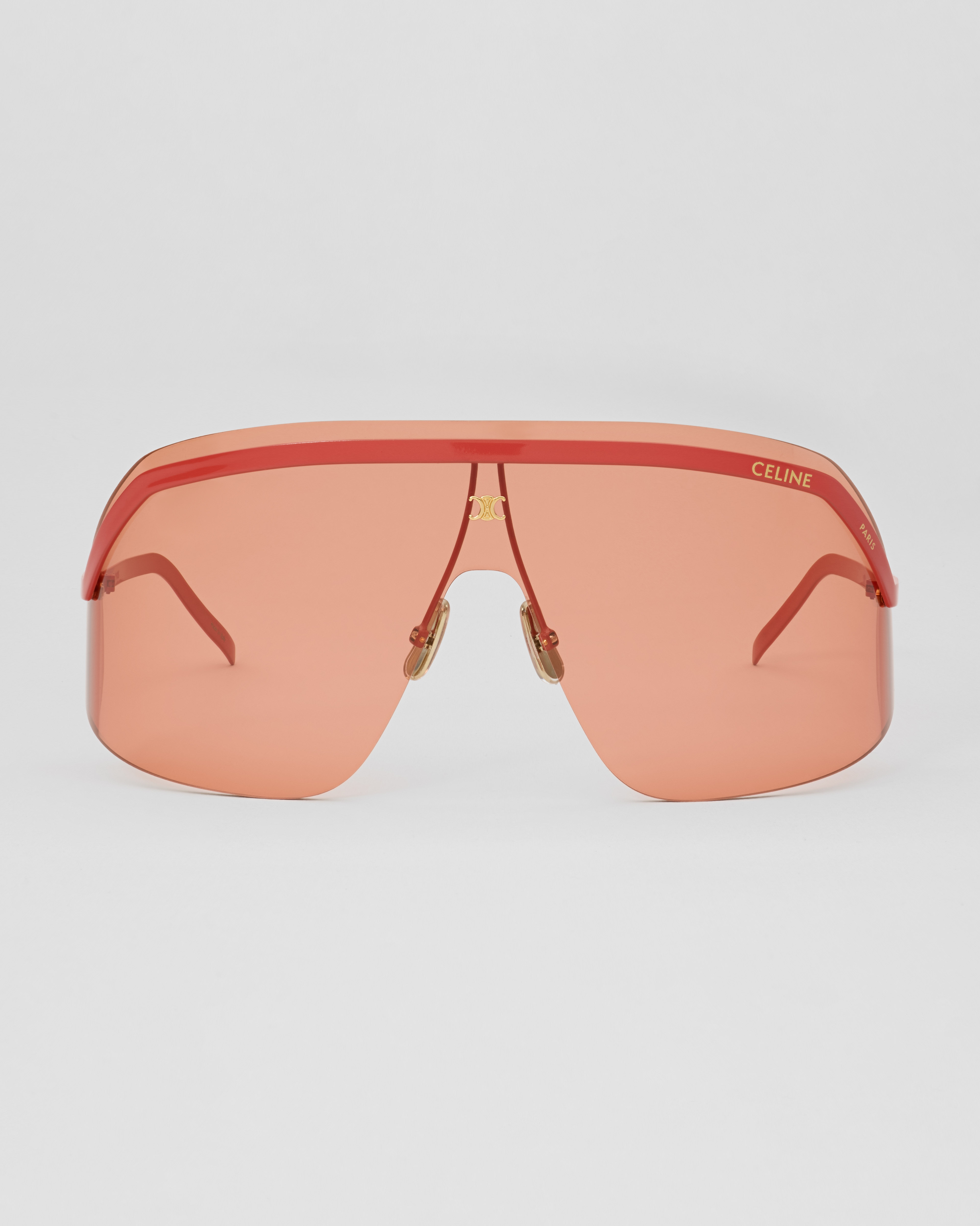 CÉLINE ブラック レッドレンズ サングラス　セリーヌ Morning Shade sunglasses in Metal - RED ORANGE | CELINE